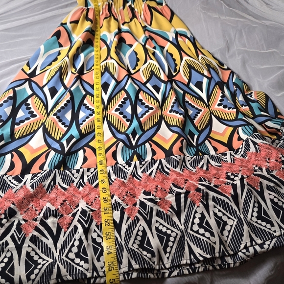 Anthropologie Dahlia Embroidered Zip Maxi by Floreat Size 4 Boho Easter Spring - Picture 7 of 9